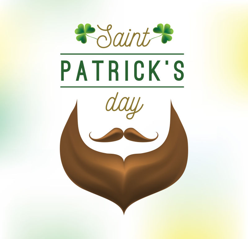 创意矢量胡子元素的圣帕特里克日概念背景