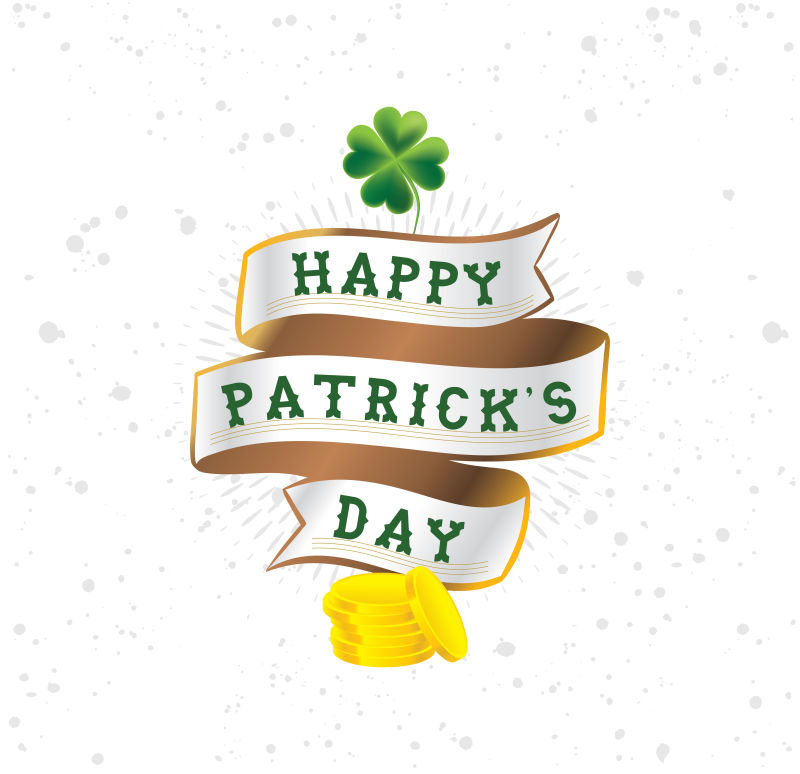 矢量飘带元素的圣帕特里克日概念背景