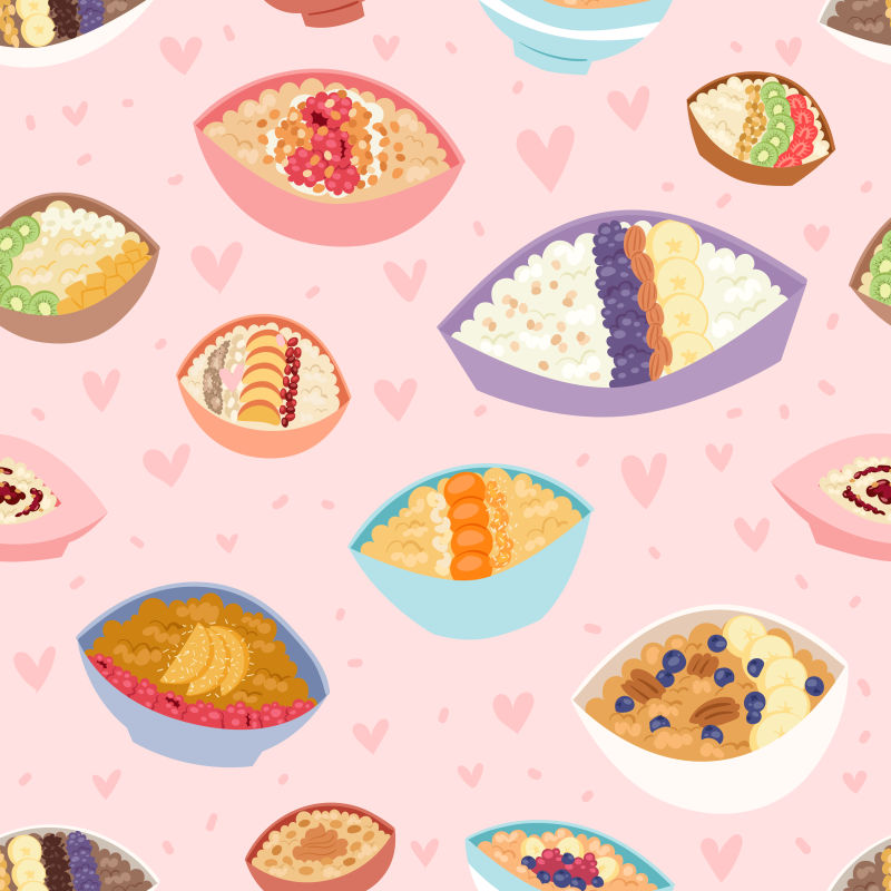 抽象矢量卡通美食元素背景