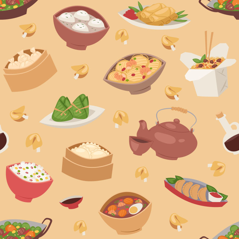 抽象矢量美食元素设计背景