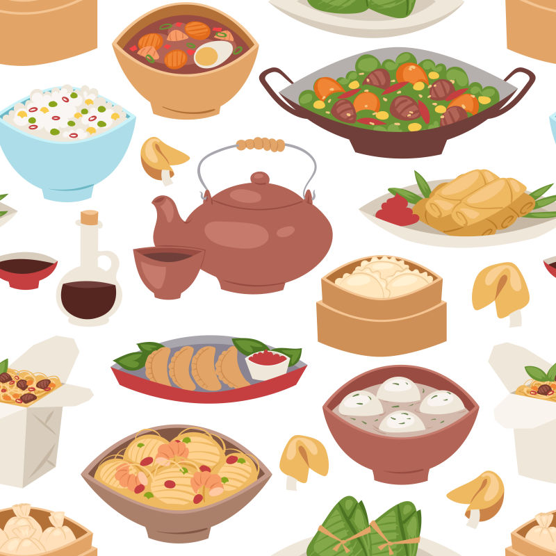 抽象矢量传统美食的设计背景