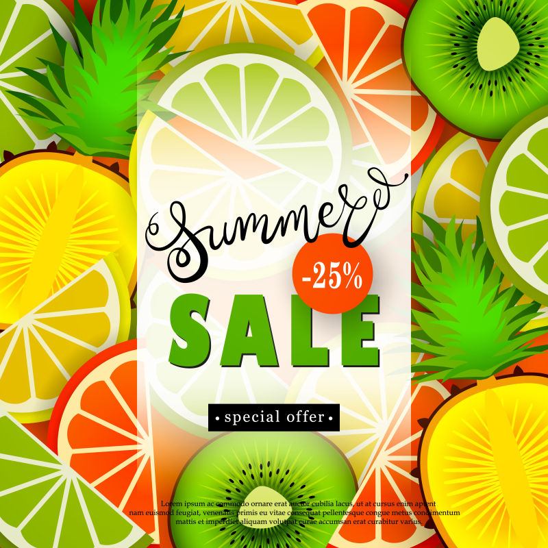水果折扣活动横幅矢量设计