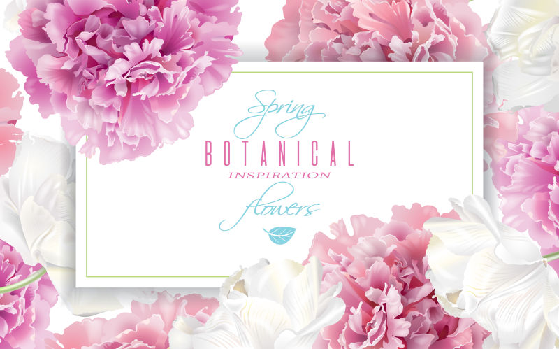 牡丹花图案创意横幅矢量设计