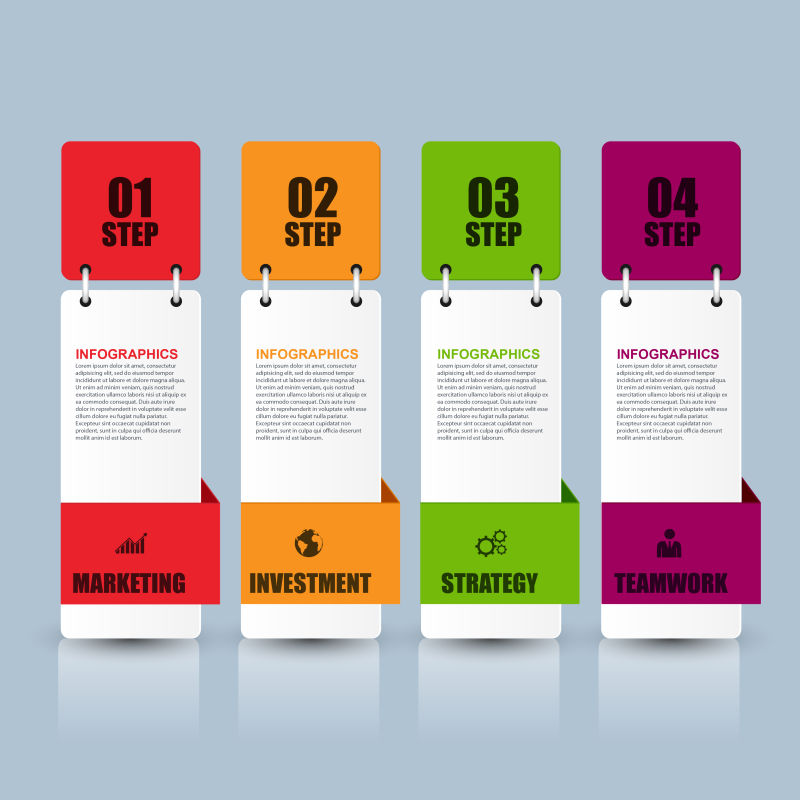 抽象矢量现代彩色信息图表平面设计