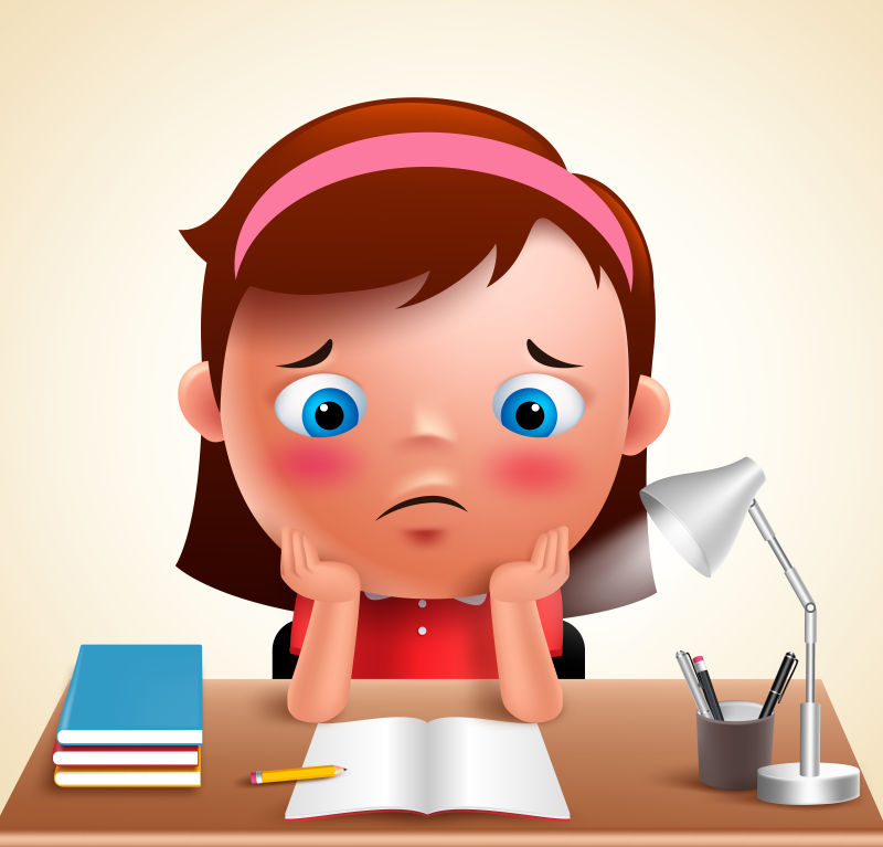 卡通小女孩插图矢量设计