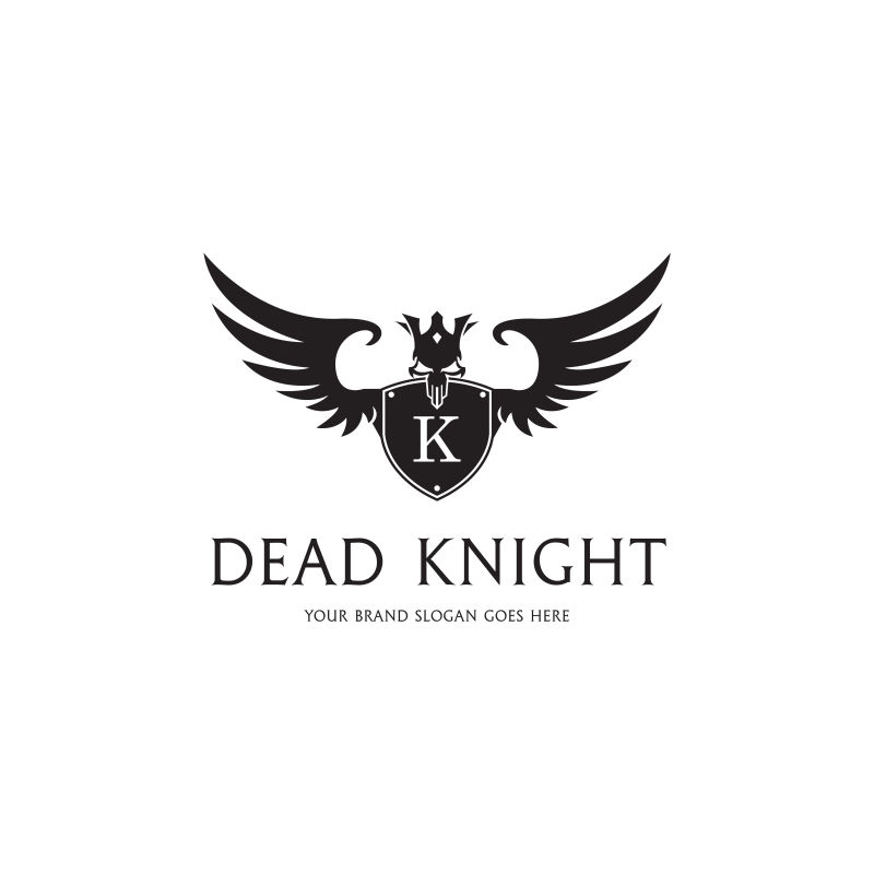 矢量的翅膀图案盾牌标志