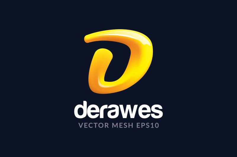 创意矢量黄色字母d标志设计