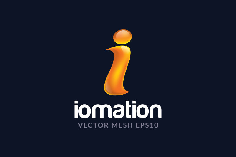 创意矢量黄色字母i标志设计