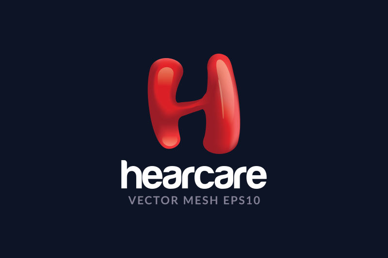 创意矢量红色字母h标志设计