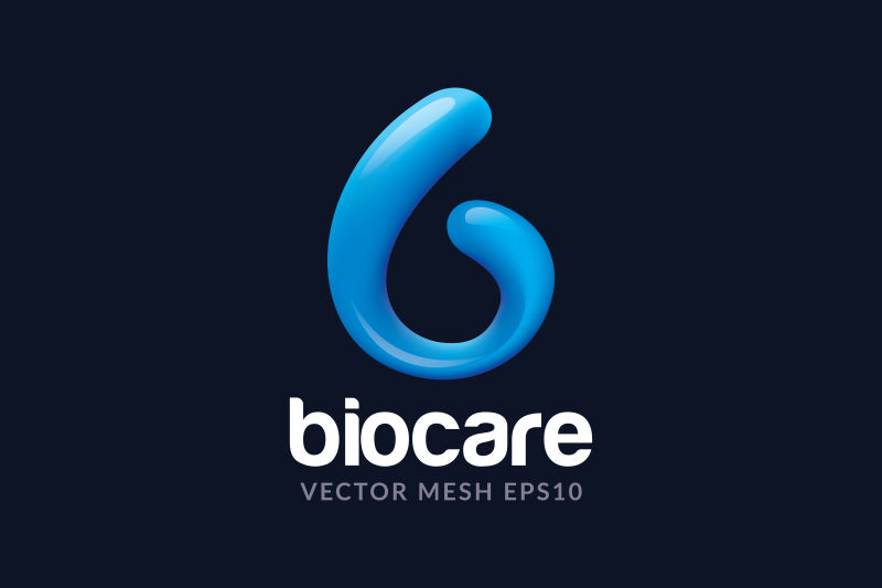 抽象矢量蓝色字母b标志设计