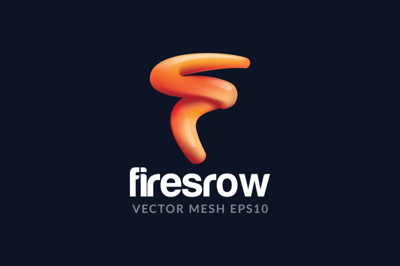 创意矢量橙色字母f标志设计