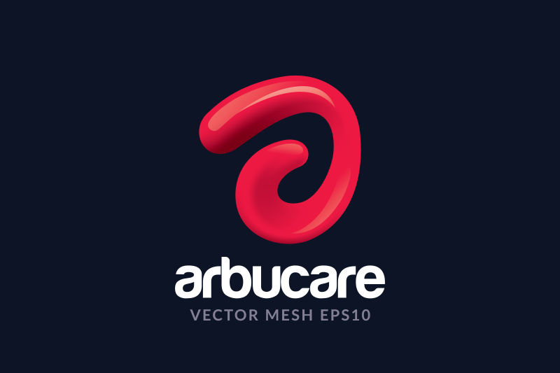 抽象矢量红色字母a标志设计