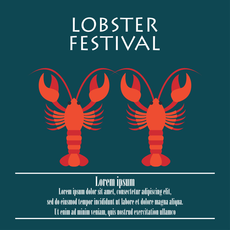 创意龙虾节海报矢量设计