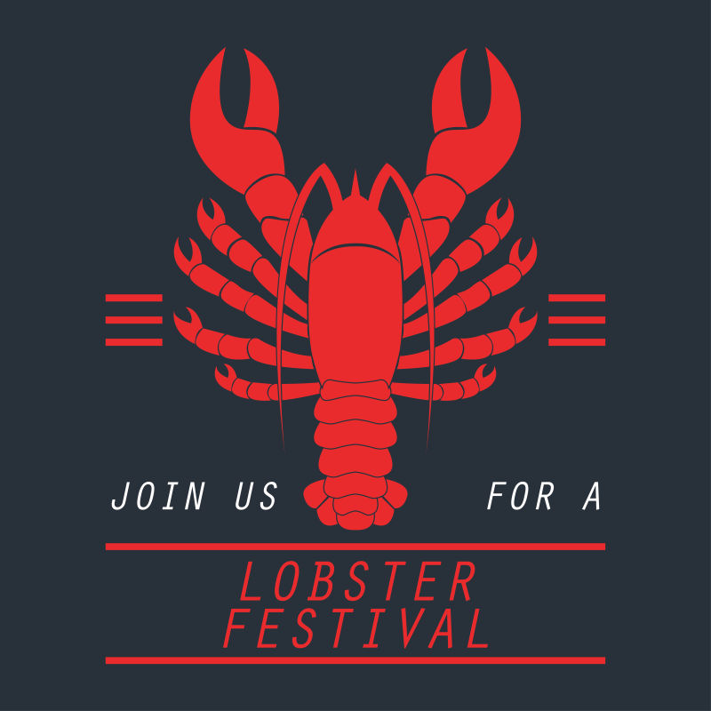 红色龙虾海报矢量设计