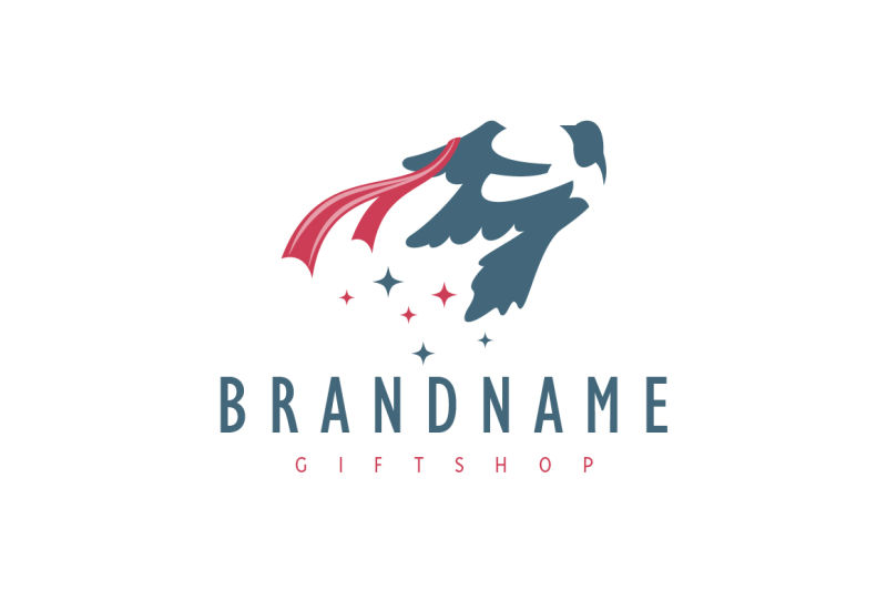 抽象矢量飞鸟元素的标志设计