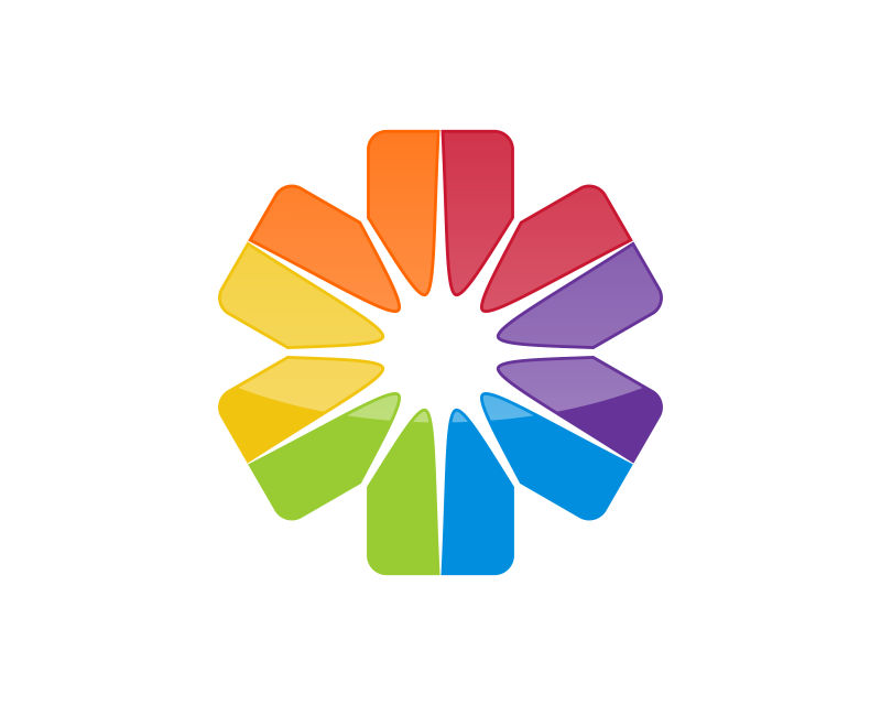 抽象矢量彩色花型图标