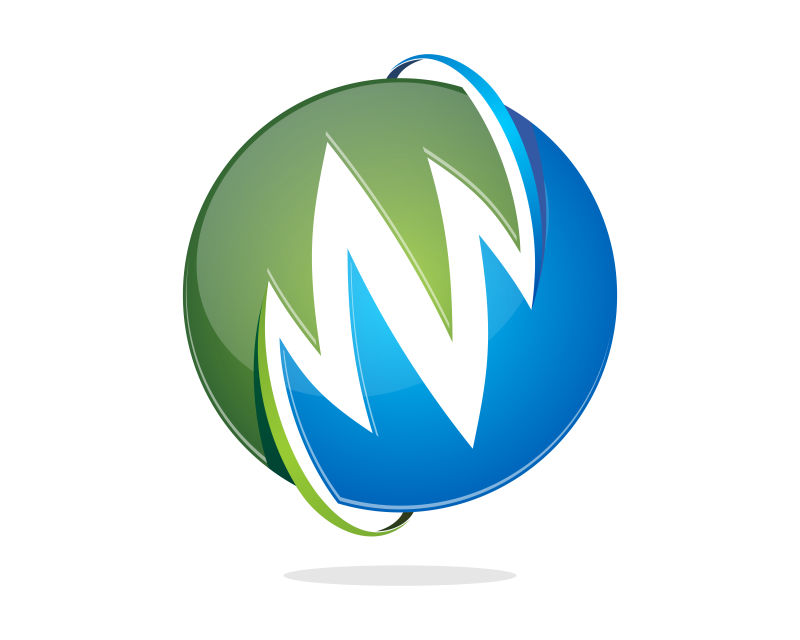 抽象矢量全球数据波标志设计