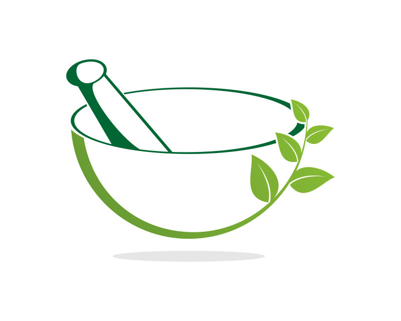 抽象矢量中草药主题的图标设计