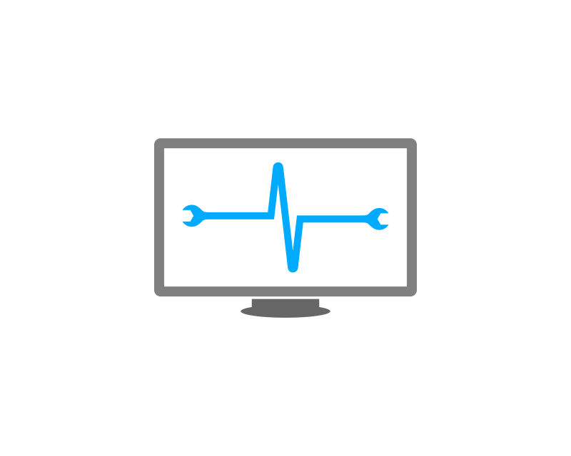 抽象矢量电脑维修主题的图标设计