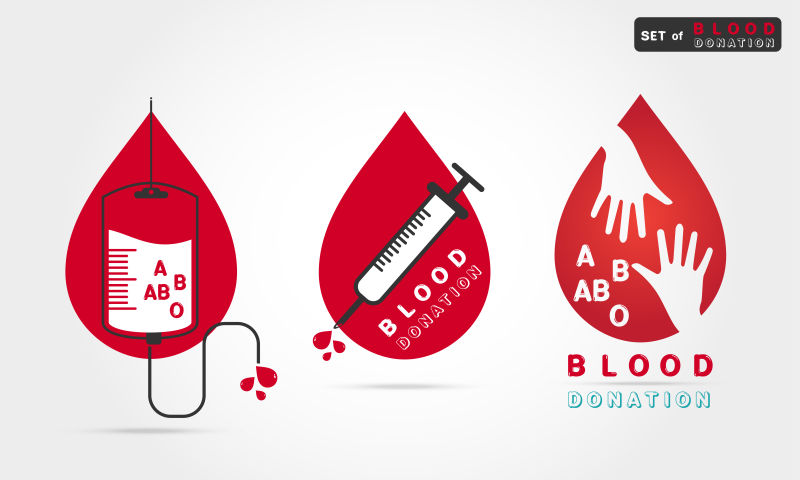 抽象矢量献血概念的创意插图