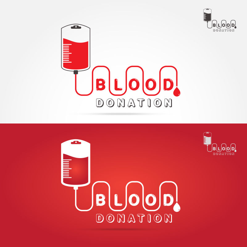 抽象矢量创意献血主题标志设计