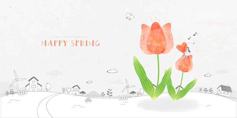 创意矢量红花元素的背景设计