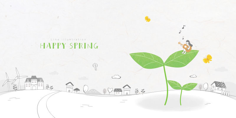 创意矢量绿叶元素的背景设计