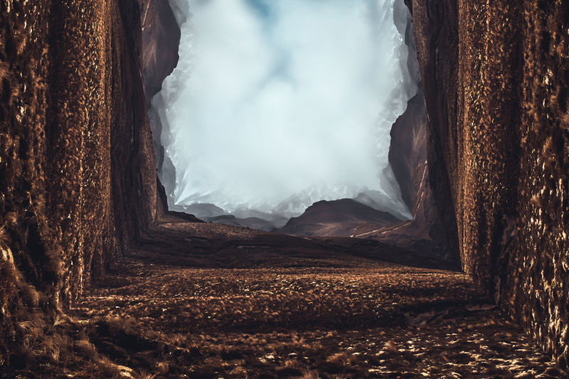 抽象荒芜的山脉插图