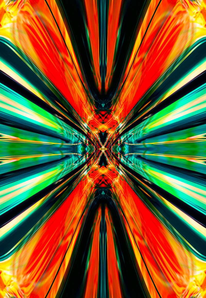 现代彩色梦幻光波镜面设计背景