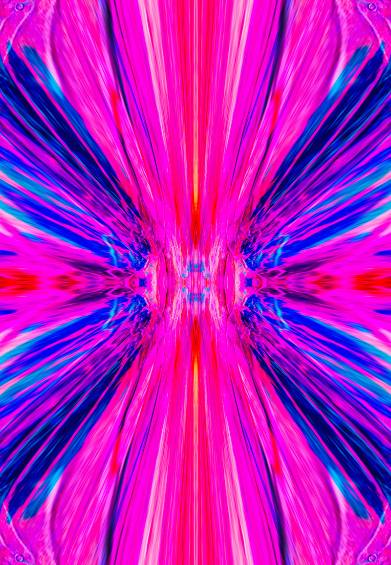 创意粉色蓝色光波镜面设计背景