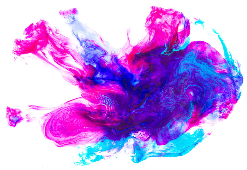 抽象粉蓝双色水彩烟雾背景