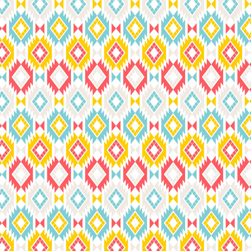 彩色几何元素装饰无缝背景