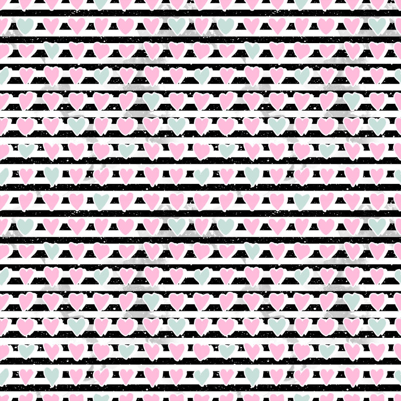 彩色心形元素装饰无缝背景