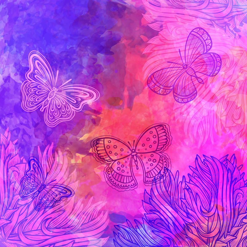 抽象紫色水彩纹理的装饰背景