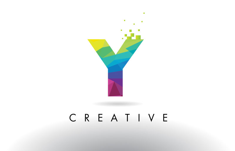 抽象矢量彩色渐变几何字母g标志设计