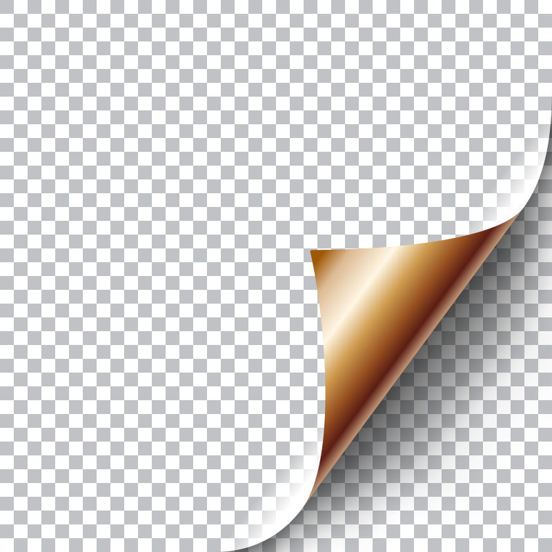 创意矢量金色卷曲页角设计元素