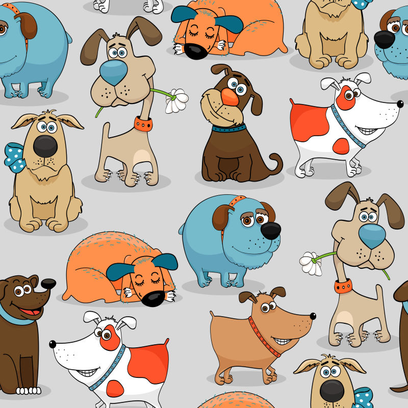 抽象矢量现代卡通狗元素设计