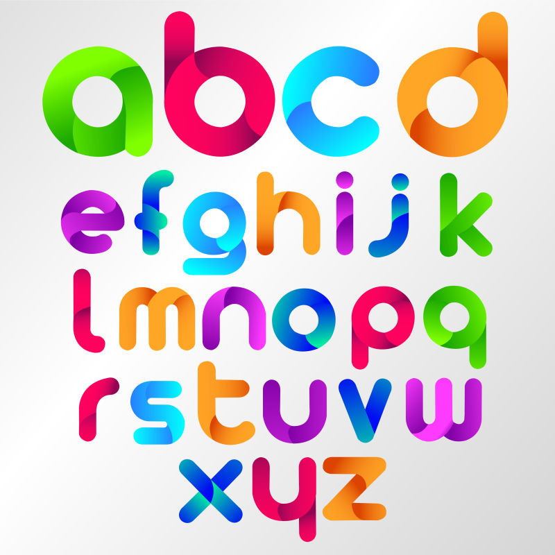 抽象矢量现代彩色时尚线条风格的字母数字字体设计