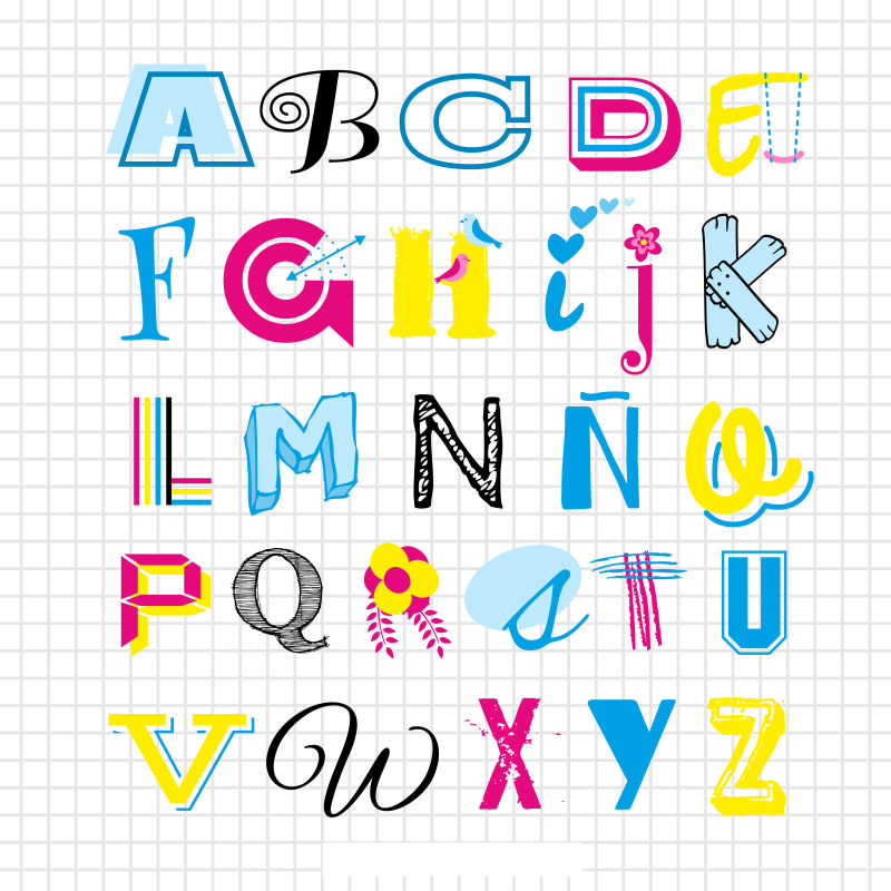 抽象矢量现代可爱的字母设计