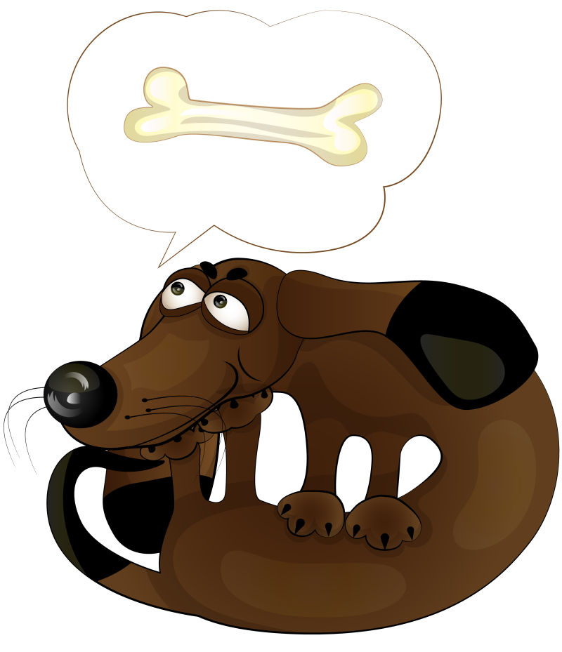 矢量现代卡通宠物狗设计插图