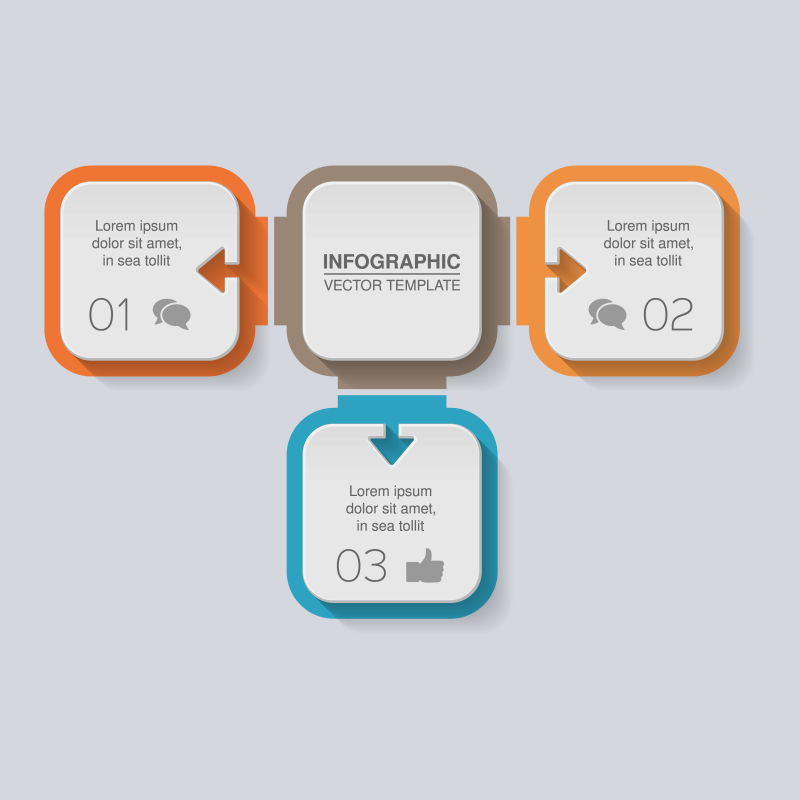 抽象矢量彩色方形元素信息图表