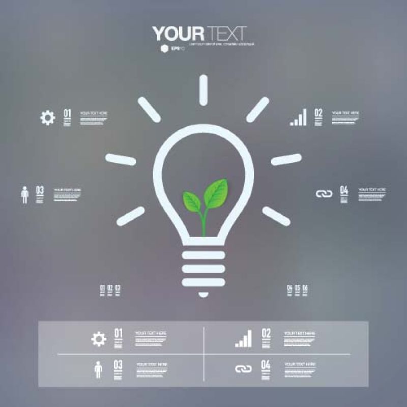 创意矢量生态主题平面信息图表