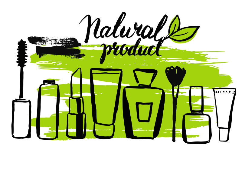 抽象矢量现代手绘自然沐浴品设计