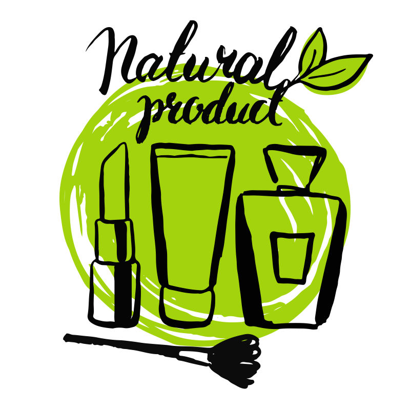 抽象矢量现代手绘化妆品设计