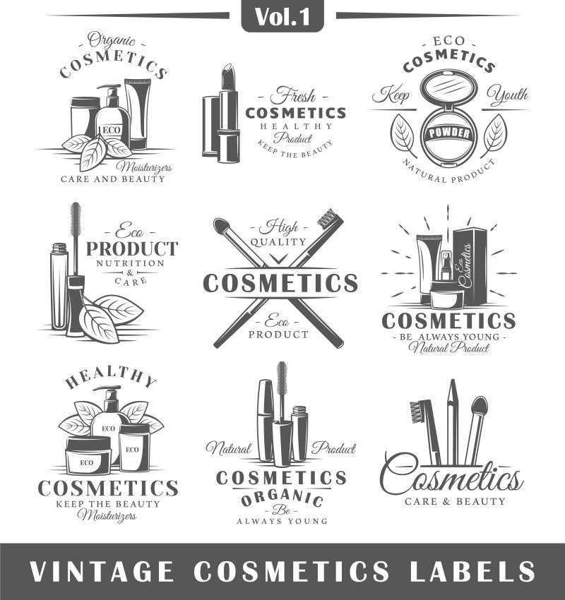 一套老式化妆品标签标志