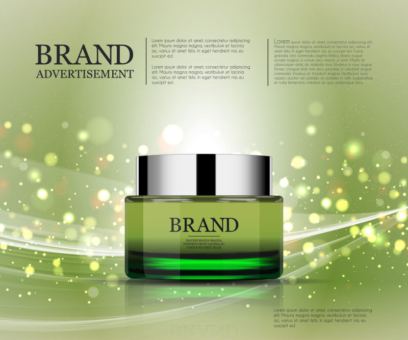 创意矢量精华面霜元素的精致海报设计