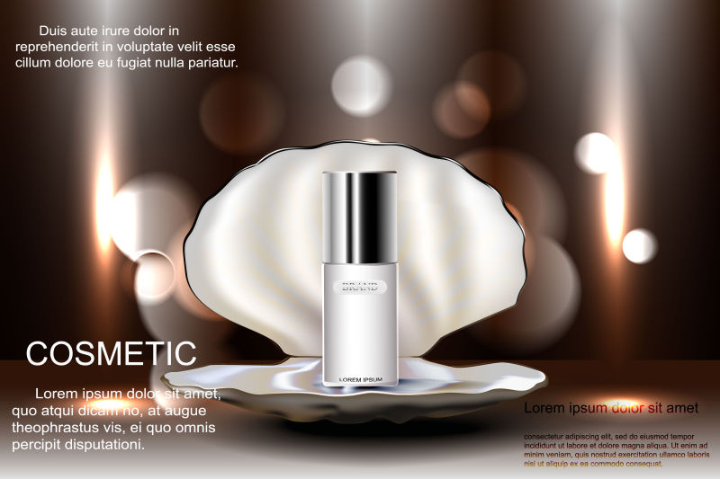 矢量珍珠系列护肤品设计