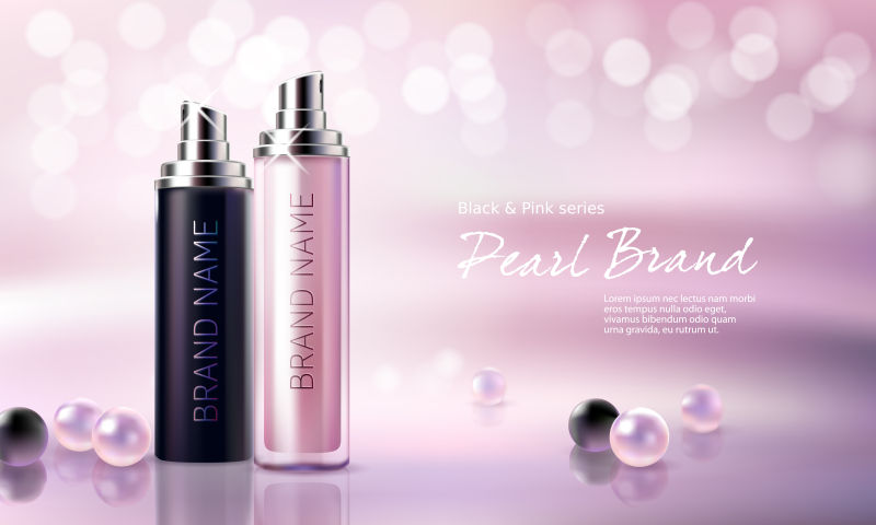 矢量的化妆品的海报设计