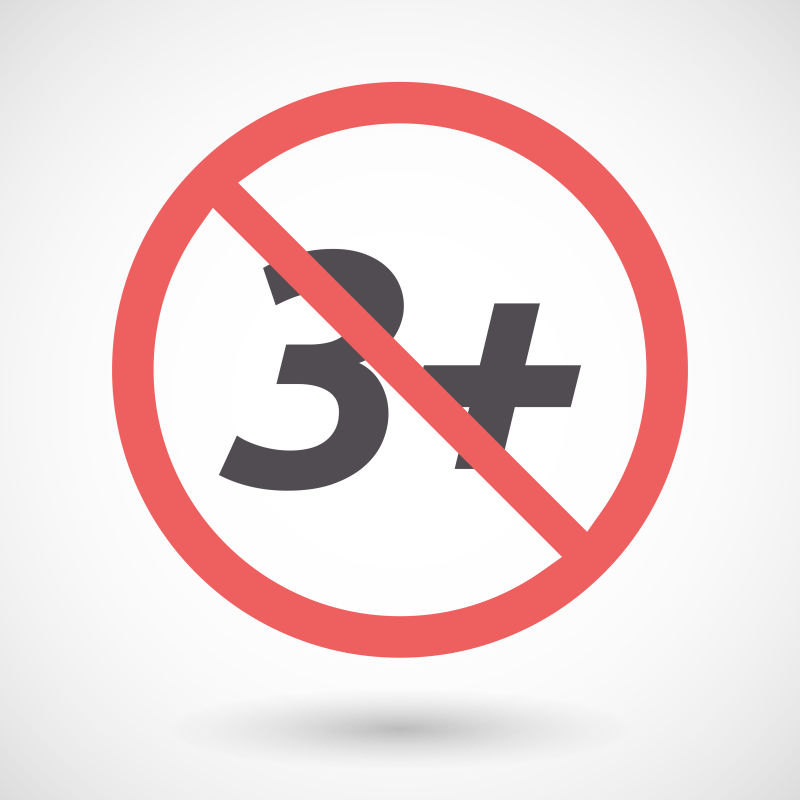 抽象矢量禁止3岁以下儿童标志设计