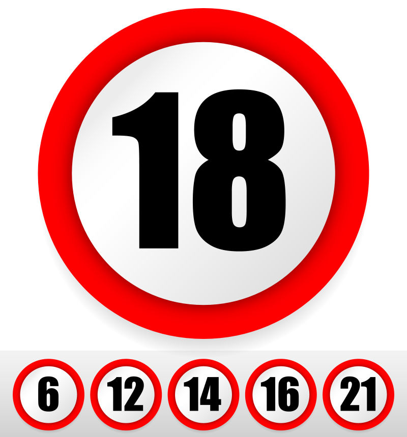 抽象矢量年龄限制标志平面设计
